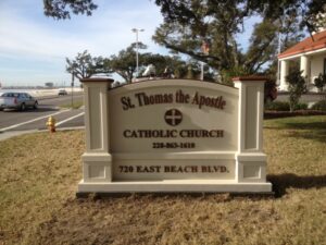 Textured monument sign